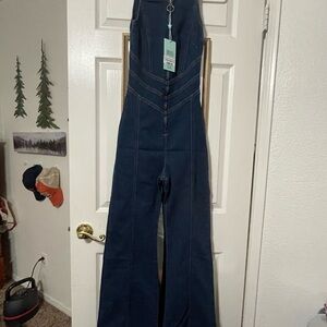 Dark Blue Denim Overalls